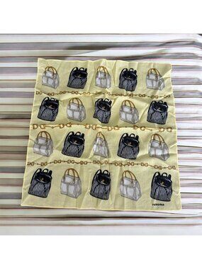 RENOMA Paris Handbag Print 16" x 16" Cotton Scarf